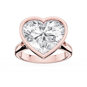Linda Heart Lab Grown Diamond Bezel Split Shank Solitaire Engagement Ring