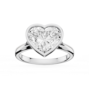 Linda Heart Lab Grown Diamond Bezel Split Shank Solitaire Engagement Ring