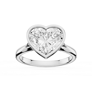 Linda Heart Lab Grown Diamond Bezel Split Shank Solitaire Engagement Ring