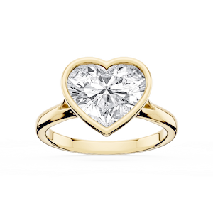 Linda Heart Lab Grown Diamond Bezel Split Shank Solitaire Engagement Ring