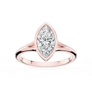 Linda Marquise Lab Grown Diamond Bezel Split Shank Solitaire Engagement Ring