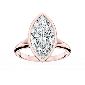 Linda Marquise Lab Grown Diamond Bezel Split Shank Solitaire Engagement Ring