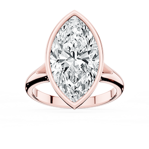 Linda Marquise Lab Grown Diamond Bezel Split Shank Solitaire Engagement Ring