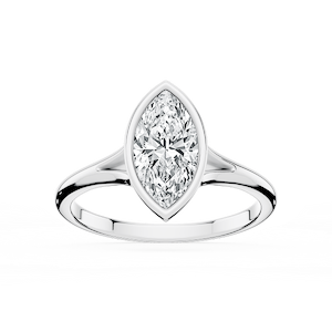 Linda Marquise Lab Grown Diamond Bezel Split Shank Solitaire Engagement Ring