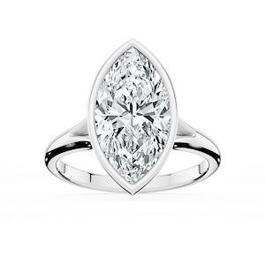 Linda Marquise Lab Grown Diamond Bezel Split Shank Solitaire Engagement Ring