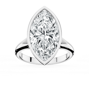 Linda Marquise Lab Grown Diamond Bezel Split Shank Solitaire Engagement Ring