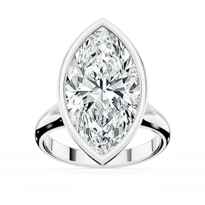 Linda Marquise Lab Grown Diamond Bezel Split Shank Solitaire Engagement Ring