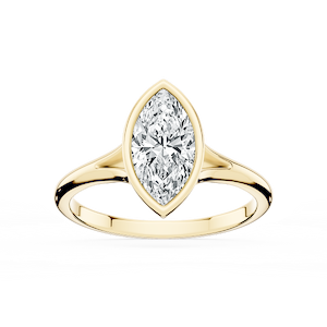 Linda Marquise Lab Grown Diamond Bezel Split Shank Solitaire Engagement Ring