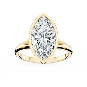 Linda Marquise Lab Grown Diamond Bezel Split Shank Solitaire Engagement Ring