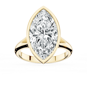 Linda Marquise Lab Grown Diamond Bezel Split Shank Solitaire Engagement Ring