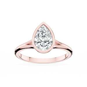 Linda Pear Lab Grown Diamond Bezel Split Shank Solitaire Engagement Ring