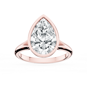 Linda Pear Lab Grown Diamond Bezel Split Shank Solitaire Engagement Ring