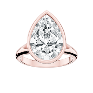 Linda Pear Lab Grown Diamond Bezel Split Shank Solitaire Engagement Ring