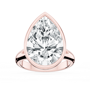Linda Pear Lab Grown Diamond Bezel Split Shank Solitaire Engagement Ring