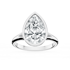 Linda Pear Lab Grown Diamond Bezel Split Shank Solitaire Engagement Ring