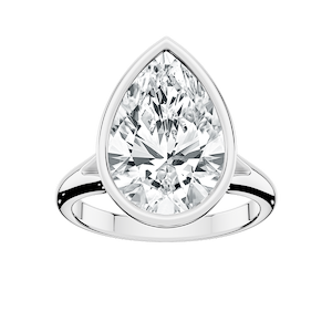 Linda Pear Lab Grown Diamond Bezel Split Shank Solitaire Engagement Ring