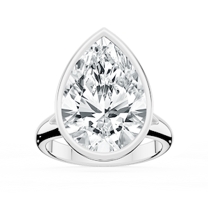Linda Pear Lab Grown Diamond Bezel Split Shank Solitaire Engagement Ring