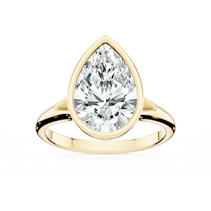 Linda Pear Lab Grown Diamond Bezel Split Shank Solitaire Engagement Ring