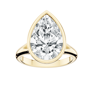 Linda Pear Lab Grown Diamond Bezel Split Shank Solitaire Engagement Ring