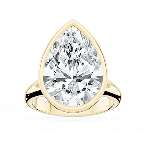 Linda Pear Lab Grown Diamond Bezel Split Shank Solitaire Engagement Ring