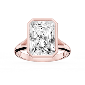 Linda Radiant Lab Grown Diamond Bezel Split Shank Solitaire Engagement Ring