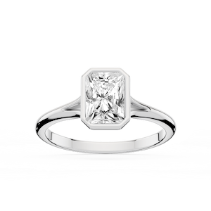 Linda Radiant Lab Grown Diamond Bezel Split Shank Solitaire Engagement Ring