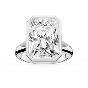 Linda Radiant Lab Grown Diamond Bezel Split Shank Solitaire Engagement Ring