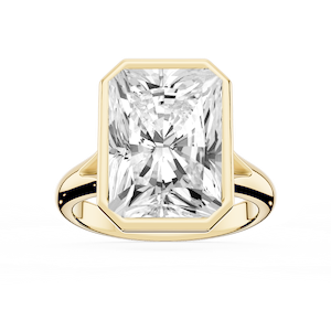Linda Radiant Lab Grown Diamond Bezel Split Shank Solitaire Engagement Ring