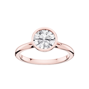 Linda Round Lab Grown Diamond Bezel Split Shank Solitaire Engagement Ring