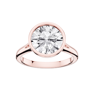 Linda Round Lab Grown Diamond Bezel Split Shank Solitaire Engagement Ring