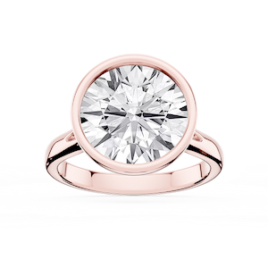 Linda Round Lab Grown Diamond Bezel Split Shank Solitaire Engagement Ring