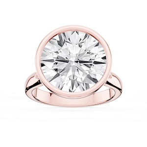 Linda Round Lab Grown Diamond Bezel Split Shank Solitaire Engagement Ring