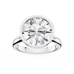 Linda Round Lab Grown Diamond Bezel Split Shank Solitaire Engagement Ring