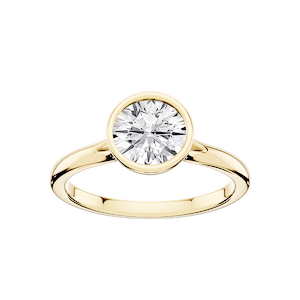 Linda Round Lab Grown Diamond Bezel Split Shank Solitaire Engagement Ring