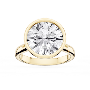 Linda Round Lab Grown Diamond Bezel Split Shank Solitaire Engagement Ring