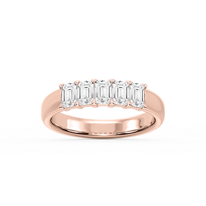 Kate Emerald Lab Grown Diamond 5-Stone V-Prong Anniversary Band