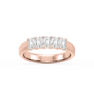 Kate Emerald Lab Grown Diamond 5-Stone V-Prong Anniversary Band