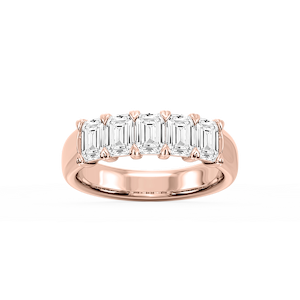 Kate Emerald Lab Grown Diamond 5-Stone V-Prong Anniversary Band