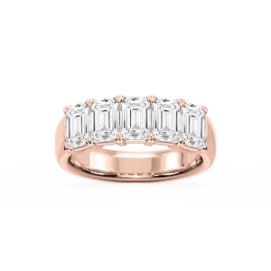 Kate Emerald Lab Grown Diamond 5-Stone V-Prong Anniversary Band