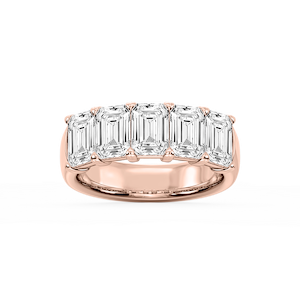 Kate Emerald Lab Grown Diamond 5-Stone V-Prong Anniversary Band