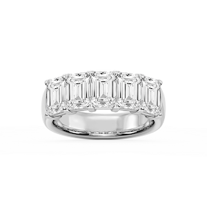 Kate Emerald Lab Grown Diamond 5-Stone V-Prong Anniversary Band