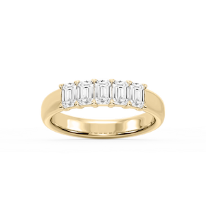 Kate Emerald Lab Grown Diamond 5-Stone V-Prong Anniversary Band