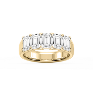Kate Emerald Lab Grown Diamond 5-Stone V-Prong Anniversary Band