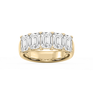 Kate Emerald Lab Grown Diamond 5-Stone V-Prong Anniversary Band