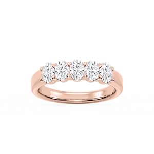 Kate Oval Lab Grown Diamond 5-Stone V-Prong Anniversary Band