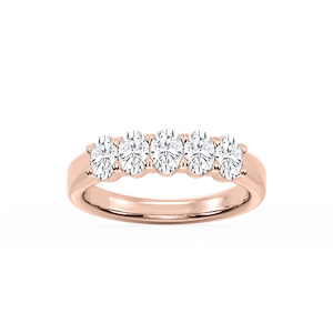 Kate Oval Lab Grown Diamond 5-Stone V-Prong Anniversary Band