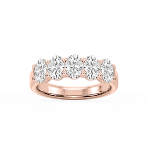 Kate Oval Lab Grown Diamond 5-Stone V-Prong Anniversary Band