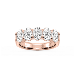 Kate Oval Lab Grown Diamond 5-Stone V-Prong Anniversary Band