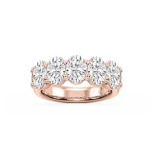 Kate Oval Lab Grown Diamond 5-Stone V-Prong Anniversary Band