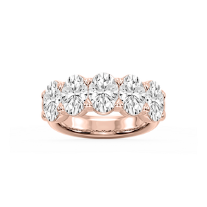 Kate Oval Lab Grown Diamond 5-Stone V-Prong Anniversary Band
